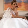Sexig boho bröllopsklänning 2023 för kvinnor en axel spetsapplikationer satin brud party klänningar utsökta vestidos de novia skräddarsydda
