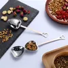 Infuseur à thé en forme de coeur en acier inoxydable maille boule passoire à thé épices à base de plantes verrouillage cuillère à thé outil de cuisine à la maison