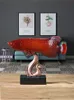 Decorative Objects Figurines Resin Golden Fish Simulation Animal Statue Arowana Modern Home Decoration Handicraft Furnishings Wealth Handmade 230614