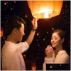 Candles 10Pcs Chinese White Paper Ing Lanterns Fly Candle Lamps Christmas Party Decoration H1 Drop Delivery Home Garden Dhqaz
