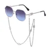 Fashion design chain lanyard sunglasses irregular trend ladies sunglasses