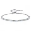 Pulseira de cristal ajustável de prata esterlina 925 real com charme Cz para mulheres, joias, moda, venda imperdível