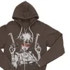 Bluzy damskie bluzy Y2K anime długi rękaw Czarny Hip Hop Zwyciężone kaptuary Kobiety Zip Hoodie Grunge Got Punk Autumn Winter Streetwear Top Sport Płaszcz 230615