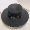 Sombrero de paja de moda para mujer, sombrero de cubo, gorras de diseñador de verano para hombre, playa, al aire libre, Casquette, letras, sombreros de ala grande, gorra ajustada