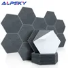 Wall Stickers 12Pcs Hexagon Polyester Soundproofing Wall Panels Self-adhesive Sound Proof Acoustic Panel Study Meeting Room Nursery Wall Decor 230614