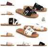 فاخرة شبول الصندل نساء البغال الشهيرة شريحة خشبية شريحة خشبية بالأبيض والأسود dhgate pink beige lace canvas sliders summer beach shoes chloee house coach sandels