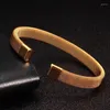 Bangle Classic Mesh Stainless Steel Open Cuff Bangles For Men Women Jewelry Trendy Gold Plated Sporty Bracelets Pulsera