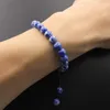 Strang 8mm natürliche Karte Stein Perlen Armband geflochtenes Seil verstellbar schwarz matt Charme Heilung Balance Yoga für Männer/Frauen