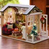 建築/DIYハウスキュートビーDIYドールハウス木製ミニチュアドールハウス子供用の家具おもちゃクリスマスギフト230614