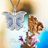 Pendant Necklaces Crystal Butterfly Necklace Love Openable Po Box Blue Wing Memorial Gift Jewelry