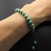 Strang 8mm natürliche Karte Stein Perlen Armband geflochtenes Seil verstellbar schwarz matt Charme Heilung Balance Yoga für Männer/Frauen