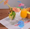 240*5mm el sanatları içme saman çocuk doğum günü düğün floresan şemsiye dekor çanları çubuk tek kullanımlık içecek aletleri