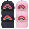 Baseballmössor Parent Kids Rainbow Ponytail Cap Vuxna Tecknad utomhus sporthattar Kvinnliga resor strand sol visir mode sommar solskyddsmedel snapback cap bc768