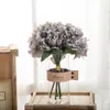 Fleurs séchées 15 pièces pivoine blanche fleur artificielle en soie de haute qualité bricolage faux Bouquet pour fête de jardin bureau à domicile décoration de mariage intérieur