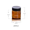 Quality Amber PET Plastic Jars Round Leak Proof Cosmetic Foods Containers Bottle with Black PP Lids & White Gasket 2oz 33oz 4oz Hsrrl