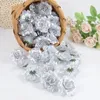 Decorative Flowers 10/20/30pcs 6cm Gold Silver Artificial Flower Heads Silk Rose Head For Wedding Home Decoration Christmas Wreath Decor DIY