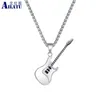 Pendant Necklaces Ailatu 5pcs/lot Hip Hop Stainless Steel Guitar Necklace Street Classic Fashion Titanium Men's