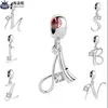 För Pandora Charms Authentic 925 Silver Pärlor Dangle ABC Letter of the Alphabet Pärlan