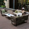 Mobili da campo Divano per esterni personalizzato Sedia in rattan Combinazione per tre persone Tempo libero Protezione solare impermeabile Patio Furnitur