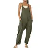 Women's Jumpsuits Rompers Women Casual Jumpsuit Summer Solid Loose Wide Leg Pants Bib Overalls Fashion Pocket Sleeveless Strap Baggy Streetwear Rompers 230615