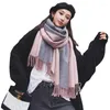 Scarves 2023 Warm Double-sided Scarf Korean Version Dual-purpose Long Student Shawl Cold Proof. Cashmere Like 3201