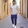 T-shirt da uomo T-shirt skinny in cotone da uomo Fitness Bodybuilding Camicie a maniche corte Palestra Allenamento Tee Top Uomo Estate Casual Stampa Abbigliamento 230615