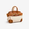 Platinum Canvas Bags American with Top Layer Cowhide Vegetable Tanned Leather Fashion Bag Women's Handbag Leisure Men's