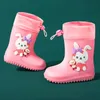 Buty Dzieci Buty deszczowe dla dziewcząt gumowe podeszerze Eva Rabbit Boots Elastic Belt Platforma Buty gumowe buty dla dzieci Boys Water Buty 230614