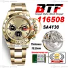 BTF Better SA4130 Otomatik Kronograf Erkekler Sarı Altın Şampanya Siyah Çubuğu İzleyin 904L Oystersteel Bilezik Süper Sürümü TH 12.2mm ReloJ Hombre Puretime D4