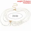 Belly Chains Stonefans Rave Imitation Pearl Body Jewelry Bra Bikinis for Women Festival Outfit Sexy Chain Waist Lingerie Gifts 230614