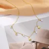 Chains 925 Sterling Silver Conch Shell Pearl Necklace Temperament Light Luxury Collar Chain 18k Gold Neckchain Women's Wedding Jewelry