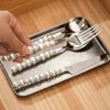 Dinnerware Sets 134Pcs Pearl Cutlery Set Western 1810 Stainless Steel Tableware Wedding Diamond Inlaid Dinnerware Knife Fork Spoon Gift 230614