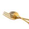 Dinnerware Sets 6Pcs Vintage Set Stainless Steel Cutlery Knife Tableware Cake Fork Long Spoon Silverware Kitchen Flatware