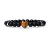 Natural stone love charm gemstone beaded elastic bracelet for men women Couple bracelet fashion jewelry