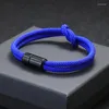 Braccialetti con ciondoli Boho Trendy Paracord Bracciale da uomo Cinturino sportivo in corda Milano a 2 strati Fibbia magnetica nera Braslet personalizzato creativo Unico