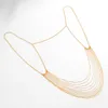 Belly Chains Ingemark Sexig Multilayer Lingerie Chain for Women Ladies Chest Bh Bor Bod Sucky Summer Nightclub Accessories Party 230614