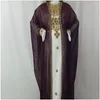 Etnische Kleding Groene Kaftans Farasha Abaya Dubai Marokko Zeer Fancy Dress Europese en Amerikaanse modetrend