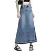 Gonne Estate Denim Lungo Per Donna Moda 2023 Blu Vintage Streetwear Jeans Gonna Casual Donna Vita alta A-Line