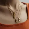 Hänge halsband u-magiskt uttalande guldfärg metall ihålig lycklig nummer halsband för kvinnor mode rostfritt stål smycken