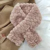 Scarves OMEA Faux Fur Fake Rex Small Heart Scarf Women Korean Version Lovely Autumn And Winter Neck Protection Hair Collar