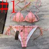 Womens Designer Bikini Vintage Pattern Maillots De Bain De Luxe Dames Maillot De Bain Sexy Strap Maillot De Bain Avec Boîte