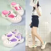 35-40 Womens Mules & Clogs Female Sandals Summer Middle Heel Solid Increase Height Light Beach Slippers Ladies Garden Shoes Hw30