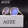 AOZE Crystal Rhinestone Oversized Sunglasses For Women Optical Glasses Frame Clear Lens Anti Blue Ray Anti UV400 High Quality71420230n