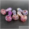Rökande rör Mini Pyrex Glass Oil Burner Pipe Accessories Beautif Colored 3D Pink Purple Spoon Hand 2,9 tum Drop Delivery Home Gar Dhup1