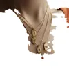 Hänge halsband u-magiskt uttalande guldfärg metall ihålig lycklig nummer halsband för kvinnor mode rostfritt stål smycken