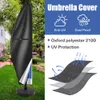 Deszcz pokrowce ogrodowe Outdoor Parasol Cover Duże wspornik parasolowy Wodoodporna wiatroodporna okładka anty-UV z prętem i suwakiem 230614