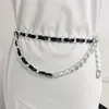 Inne modne akcesoria Złoty łańcuch Elastyczne srebrne metalowe pasy talii dla kobiet Ceinture femme stretch cummerbunds damskie płaszcz ketting riem tal