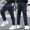 Jeans Kids Fall Boys Jeans Skinnies Black Denim Pants For Teenage Boy kläder 10 12 år Skinny Jeans Fashion Casual Outdoor Trousers 230614