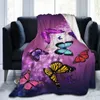 Blanket Blue Butterfly Blanket Butterfly Throw Blanket Flannel Fleece Blanket Chic Super Soft Warm Plush Blanket for Bedroom Couch Sofa R230615