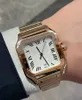 Dam Desinger tittar på Santo Quartz Movement Watch Automatic Machinery Fold Clasp Placed Silver Brown Blue Montres AAA Luxury Watch SA0018 SA0022 XB08